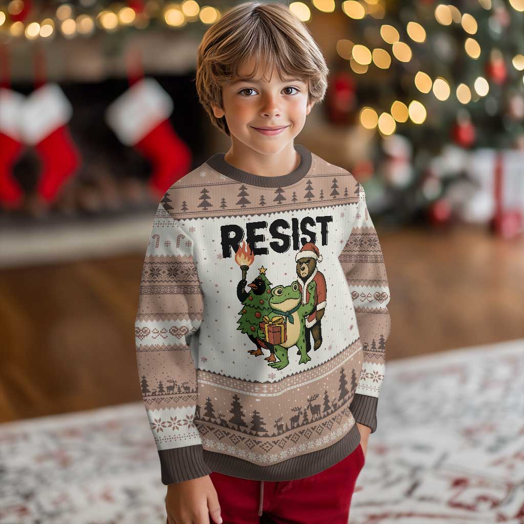 Portland Frog Protest Frogs Together Strong Ugly Christmas Sweater Funny Holiday Gift - Wonder Print Shop