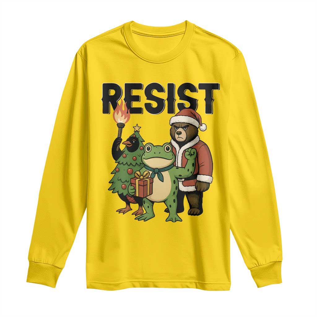 Portland Frog Protest Frogs Together Strong Long Sleeve Shirt Funny Holiday Gift - Wonder Print Shop