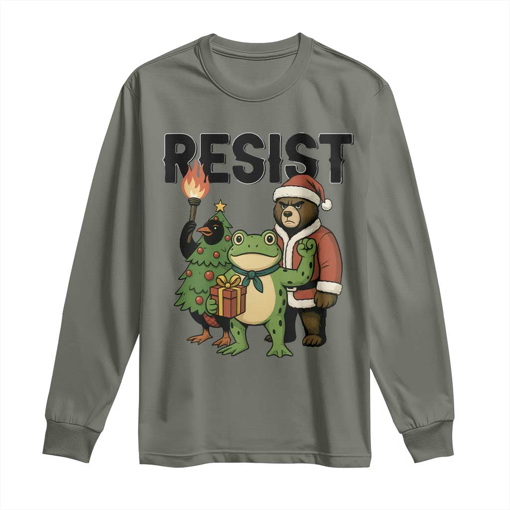 Portland Frog Protest Frogs Together Strong Long Sleeve Shirt Funny Holiday Gift - Wonder Print Shop