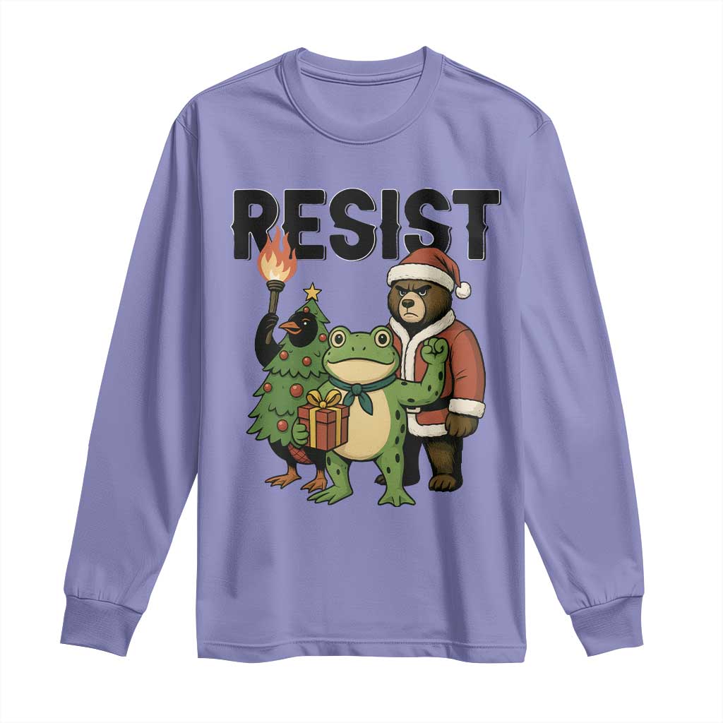 Portland Frog Protest Frogs Together Strong Long Sleeve Shirt Funny Holiday Gift - Wonder Print Shop