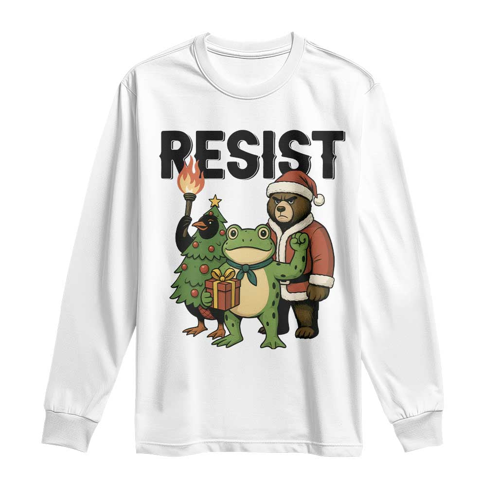 Portland Frog Protest Frogs Together Strong Long Sleeve Shirt Funny Holiday Gift - Wonder Print Shop