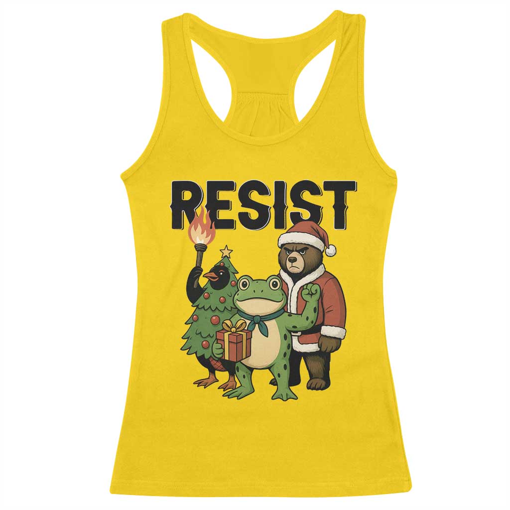 Portland Frog Protest Frogs Together Strong Racerback Tank Top Funny Holiday Gift - Wonder Print Shop