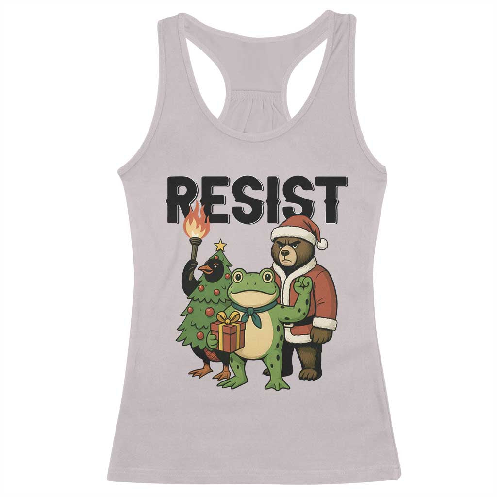 Portland Frog Protest Frogs Together Strong Racerback Tank Top Funny Holiday Gift - Wonder Print Shop