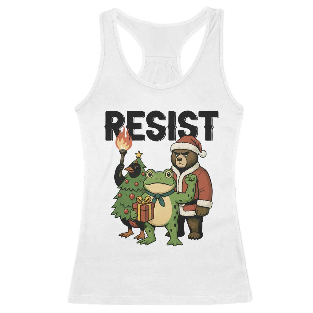 Portland Frog Protest Frogs Together Strong Racerback Tank Top Funny Holiday Gift - Wonder Print Shop