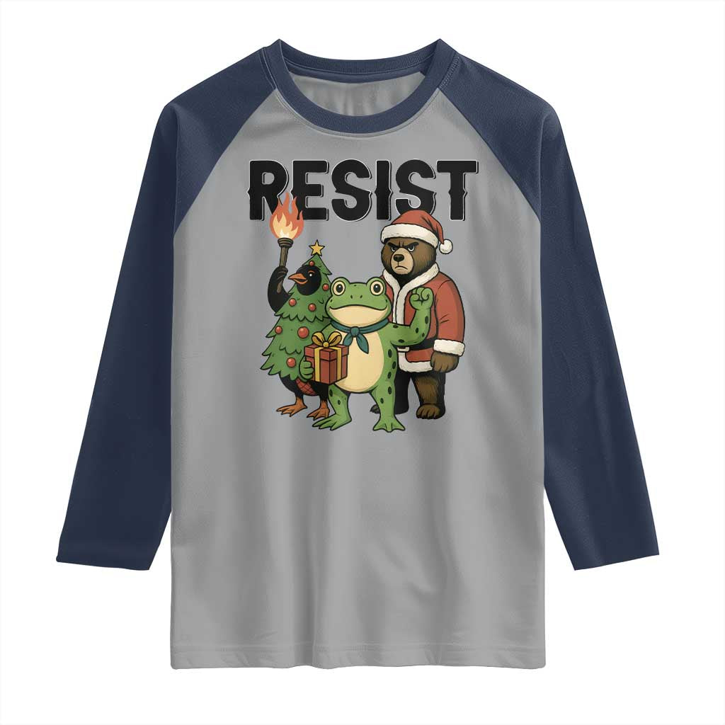Portland Frog Protest Frogs Together Strong Raglan Shirt Funny Holiday Gift - Wonder Print Shop