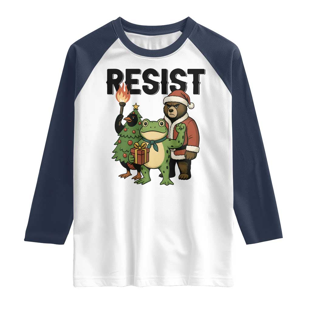 Portland Frog Protest Frogs Together Strong Raglan Shirt Funny Holiday Gift - Wonder Print Shop