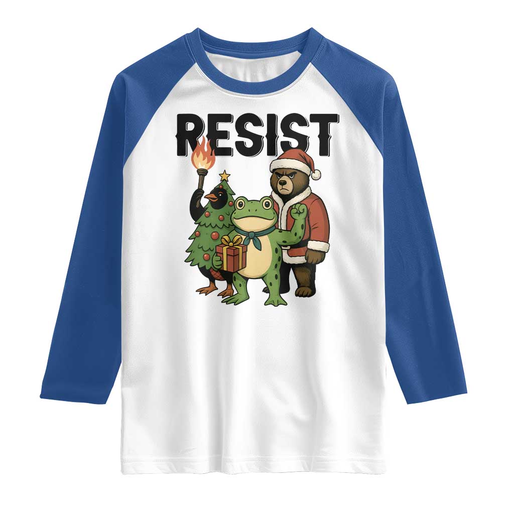 Portland Frog Protest Frogs Together Strong Raglan Shirt Funny Holiday Gift - Wonder Print Shop