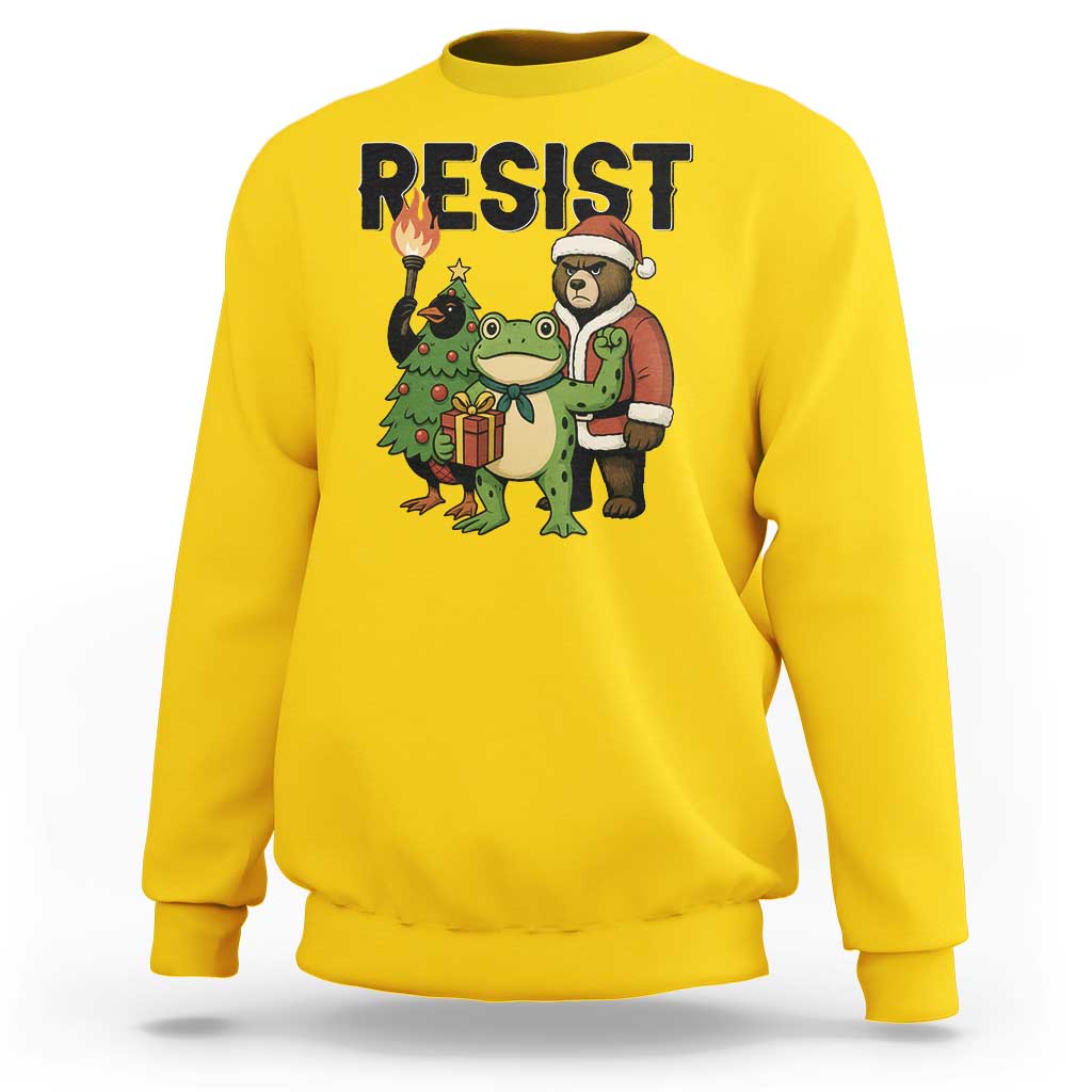 Portland Frog Protest Frogs Together Strong Sweatshirt Funny Holiday Gift - Wonder Print Shop