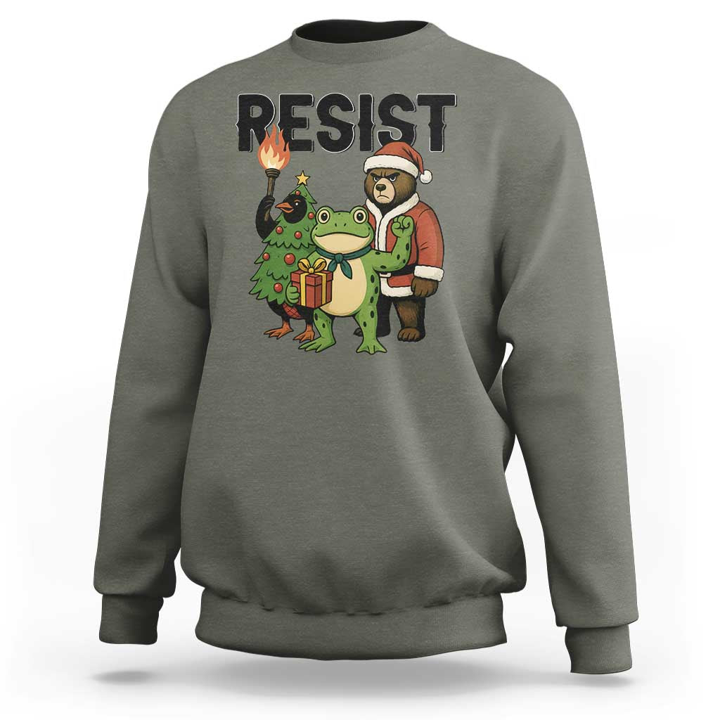 Portland Frog Protest Frogs Together Strong Sweatshirt Funny Holiday Gift - Wonder Print Shop