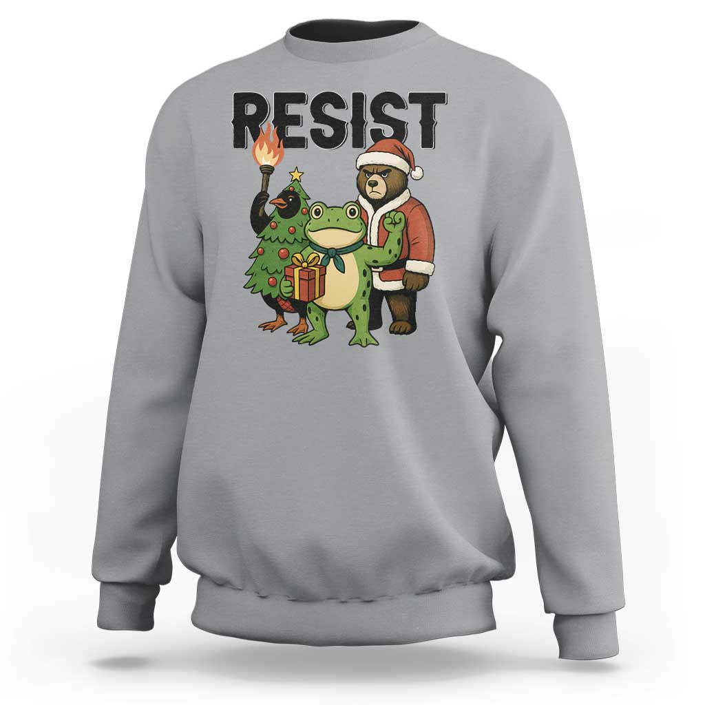 Portland Frog Protest Frogs Together Strong Sweatshirt Funny Holiday Gift - Wonder Print Shop