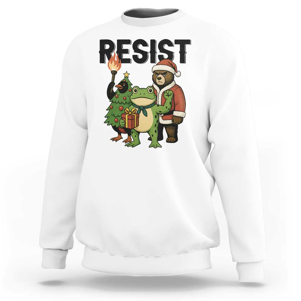 Portland Frog Protest Frogs Together Strong Sweatshirt Funny Holiday Gift - Wonder Print Shop
