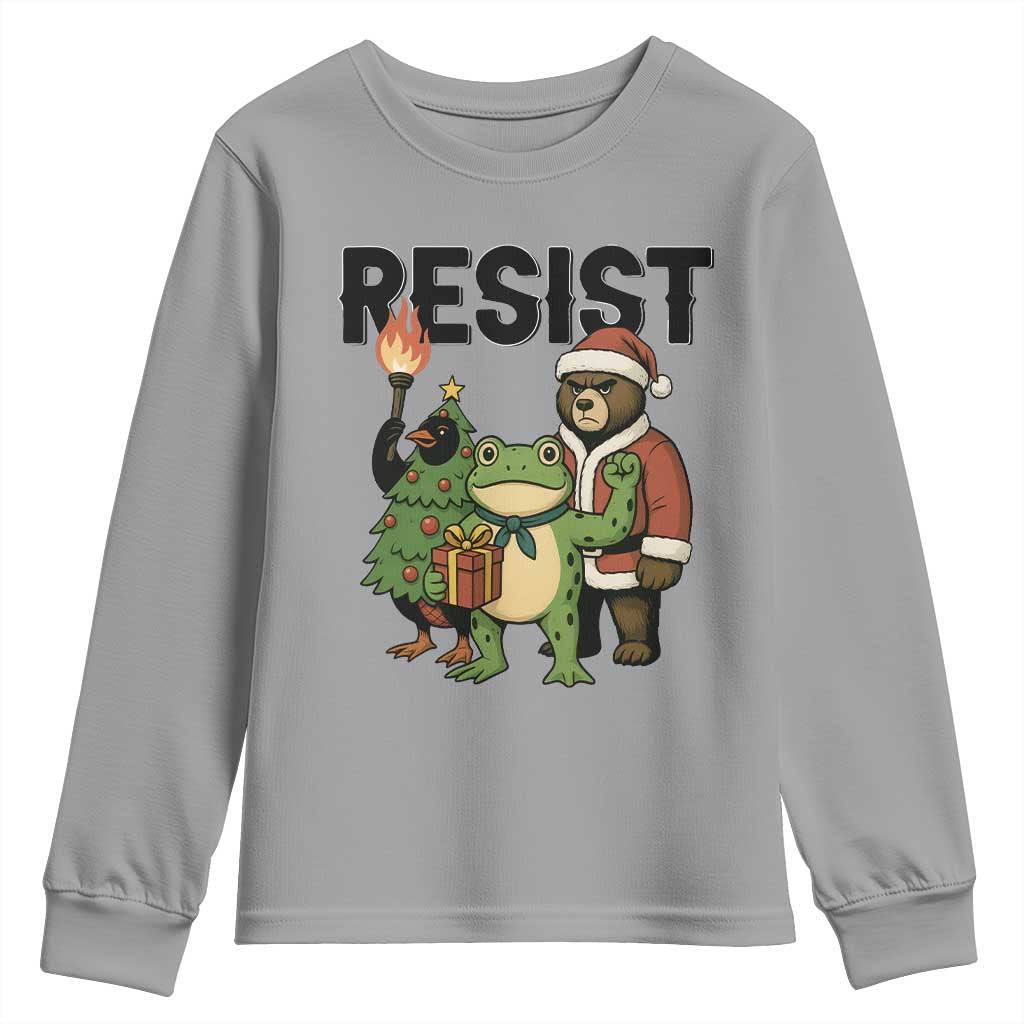 Portland Frog Protest Frogs Together Strong Youth Sweatshirt Funny Holiday Gift - Wonder Print Shop
