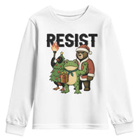 Portland Frog Protest Frogs Together Strong Youth Sweatshirt Funny Holiday Gift - Wonder Print Shop