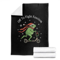 Portland Frog Protest Off To Fight Fascism Throw Blanket Funny Christmas Gift - Wonder Print Shop