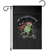 Portland Frog Protest Off To Fight Fascism Garden Flag Funny Christmas Gift - Wonder Print Shop