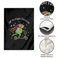 Portland Frog Protest Off To Fight Fascism Garden Flag Funny Christmas Gift - Wonder Print Shop