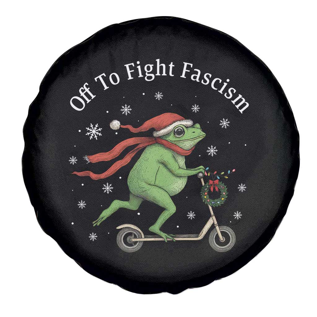 Portland Frog Protest Off To Fight Fascism Spare Tire Cover Funny Christmas Gift - Wonder Print Shop