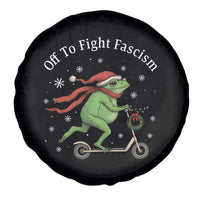 Portland Frog Protest Off To Fight Fascism Spare Tire Cover Funny Christmas Gift - Wonder Print Shop