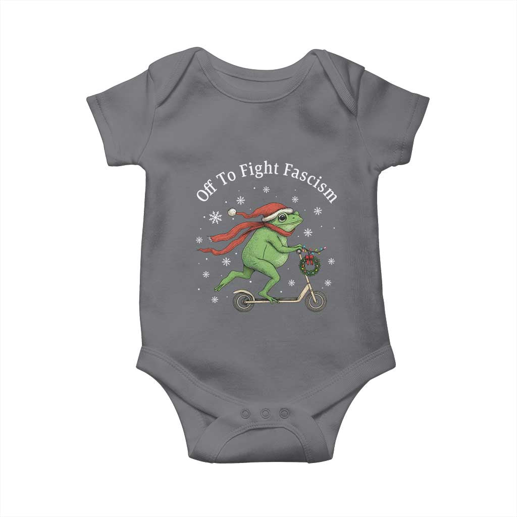 Portland Frog Protest Off To Fight Fascism Baby Onesie Funny Christmas Gift - Wonder Print Shop