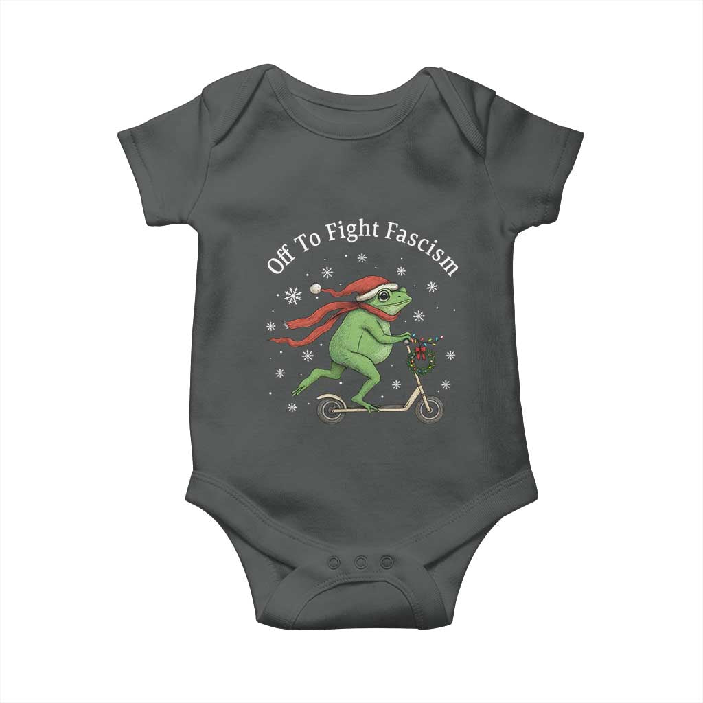 Portland Frog Protest Off To Fight Fascism Baby Onesie Funny Christmas Gift - Wonder Print Shop