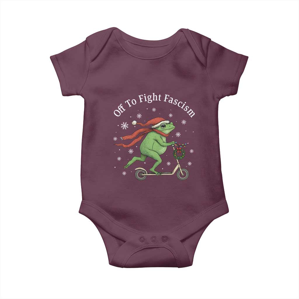 Portland Frog Protest Off To Fight Fascism Baby Onesie Funny Christmas Gift - Wonder Print Shop