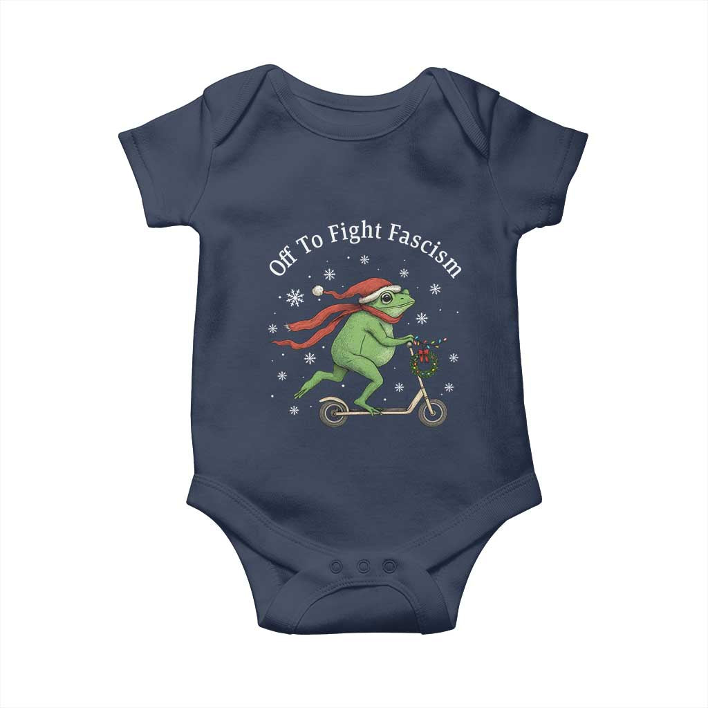 Portland Frog Protest Off To Fight Fascism Baby Onesie Funny Christmas Gift - Wonder Print Shop