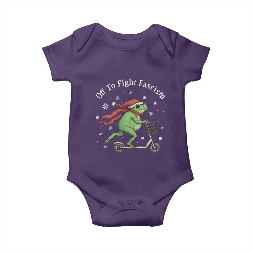 Portland Frog Protest Off To Fight Fascism Baby Onesie Funny Christmas Gift - Wonder Print Shop