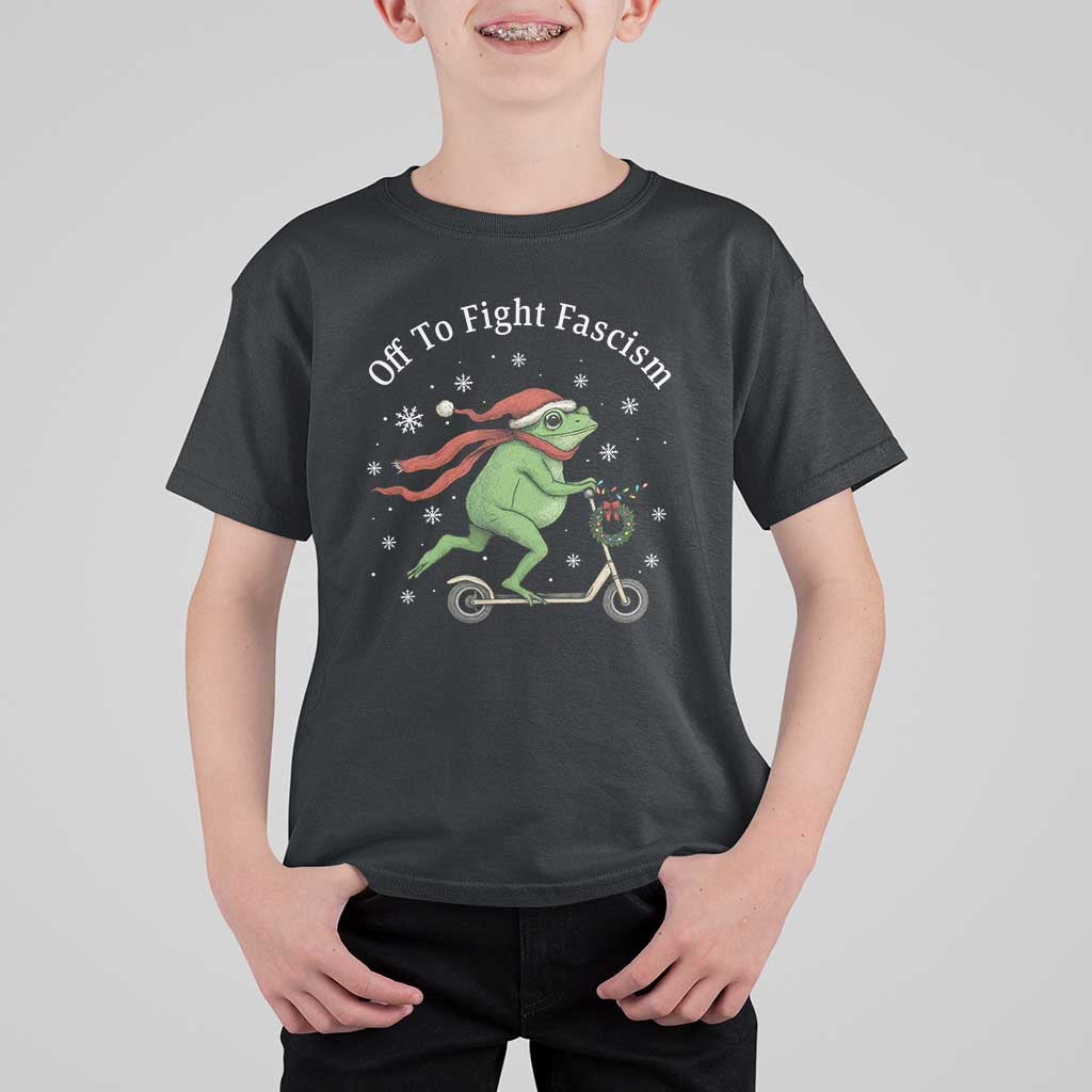 Portland Frog Protest Off To Fight Fascism T Shirt For Kid Funny Christmas Gift - Wonder Print Shop