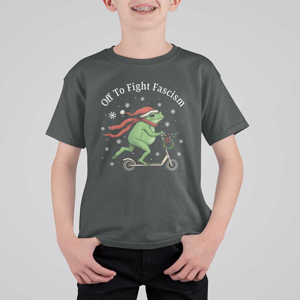 Portland Frog Protest Off To Fight Fascism T Shirt For Kid Funny Christmas Gift - Wonder Print Shop