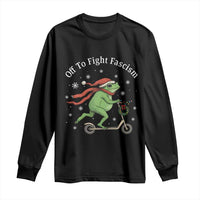 Portland Frog Protest Off To Fight Fascism Long Sleeve Shirt Funny Christmas Gift - Wonder Print Shop