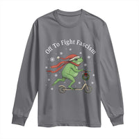 Portland Frog Protest Off To Fight Fascism Long Sleeve Shirt Funny Christmas Gift - Wonder Print Shop