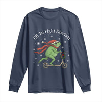 Portland Frog Protest Off To Fight Fascism Long Sleeve Shirt Funny Christmas Gift - Wonder Print Shop