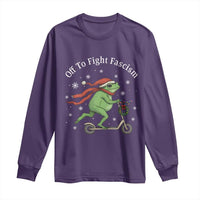 Portland Frog Protest Off To Fight Fascism Long Sleeve Shirt Funny Christmas Gift - Wonder Print Shop