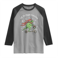 Portland Frog Protest Off To Fight Fascism Raglan Shirt Funny Christmas Gift - Wonder Print Shop