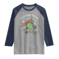 Portland Frog Protest Off To Fight Fascism Raglan Shirt Funny Christmas Gift - Wonder Print Shop