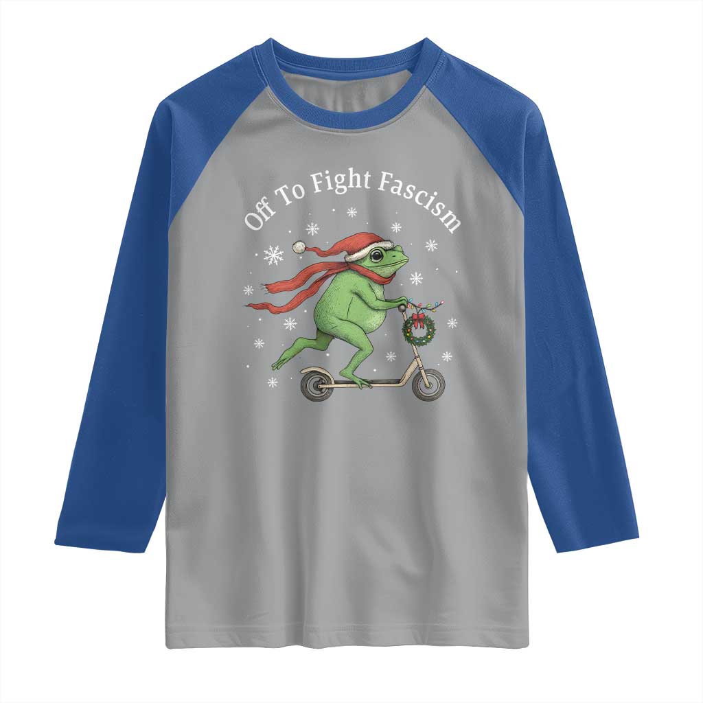 Portland Frog Protest Off To Fight Fascism Raglan Shirt Funny Christmas Gift - Wonder Print Shop