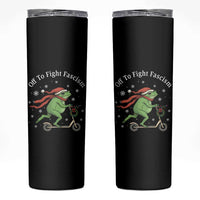 Portland Frog Protest Off To Fight Fascism Skinny Tumbler Funny Christmas Gift - Wonder Print Shop