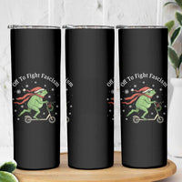 Portland Frog Protest Off To Fight Fascism Skinny Tumbler Funny Christmas Gift - Wonder Print Shop