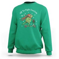 Portland Frog Protest Off To Fight Fascism Sweatshirt Funny Christmas Gift - Wonder Print Shop