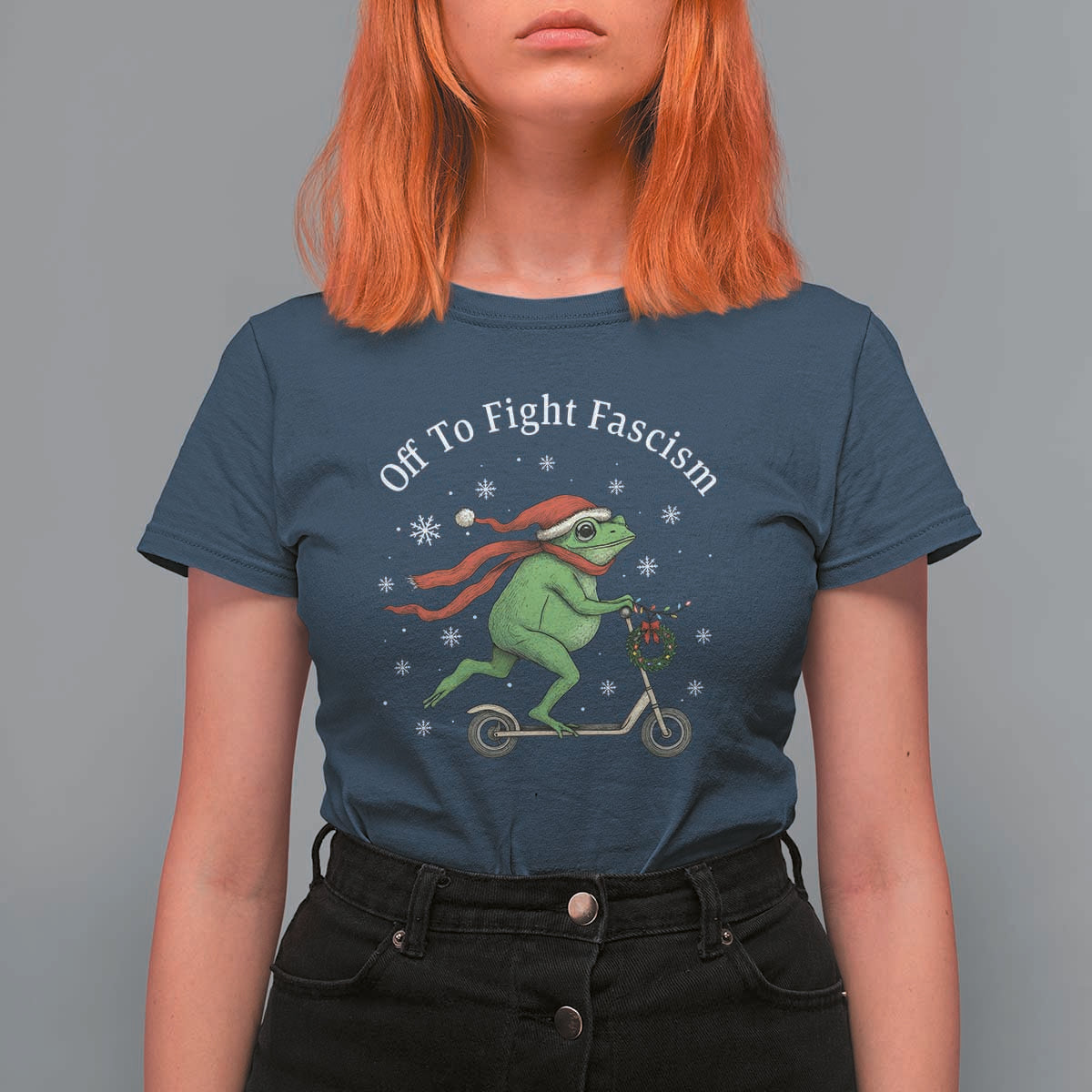 Portland Frog Protest Off To Fight Fascism T Shirt For Women Funny Christmas Gift - Wonder Print Shop