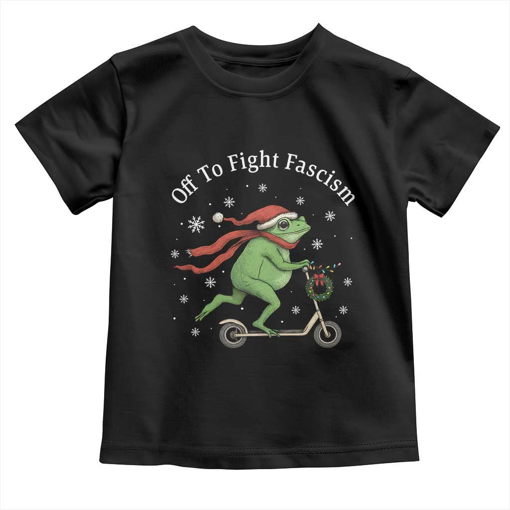 Portland Frog Protest Off To Fight Fascism Toddler T Shirt Funny Christmas Gift - Wonder Print Shop
