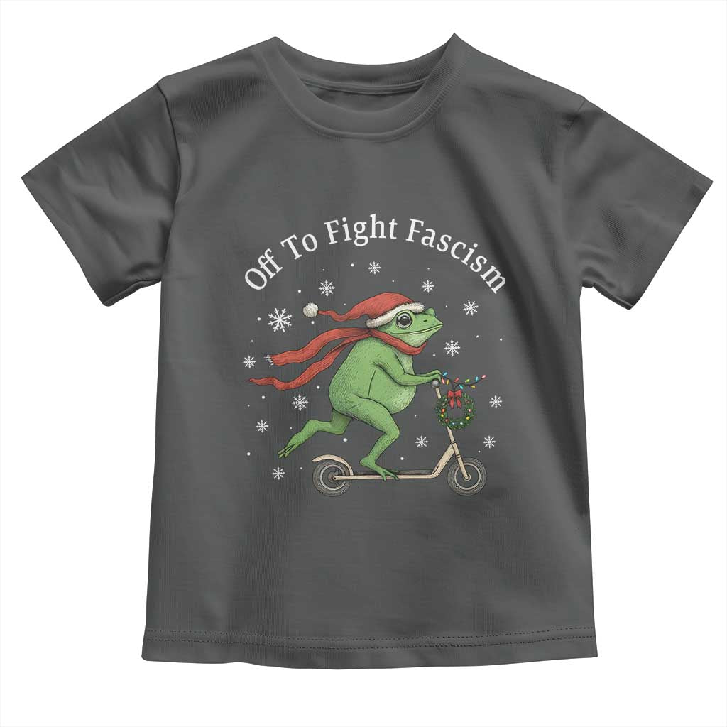 Portland Frog Protest Off To Fight Fascism Toddler T Shirt Funny Christmas Gift - Wonder Print Shop