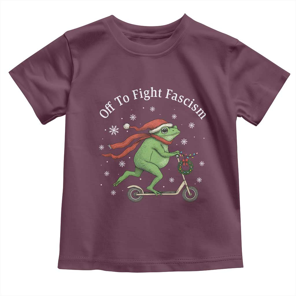 Portland Frog Protest Off To Fight Fascism Toddler T Shirt Funny Christmas Gift - Wonder Print Shop