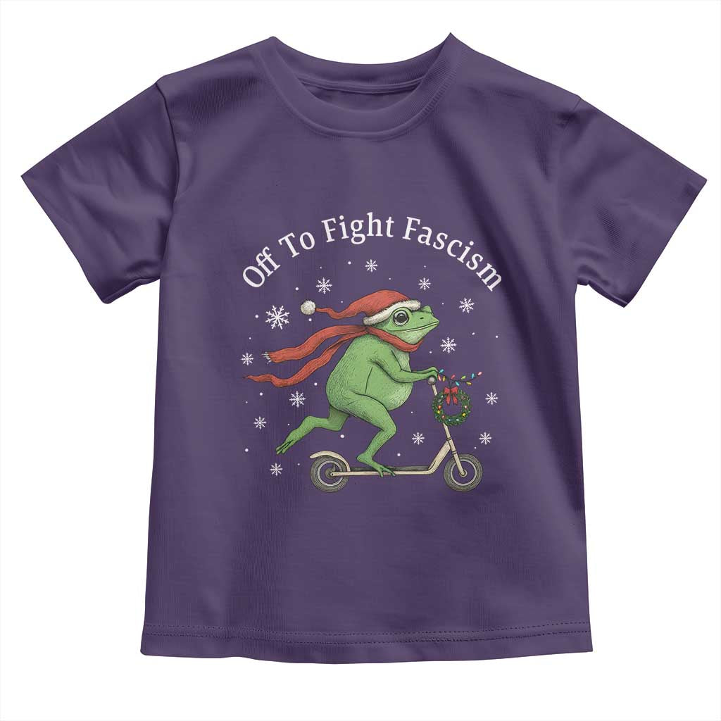 Portland Frog Protest Off To Fight Fascism Toddler T Shirt Funny Christmas Gift - Wonder Print Shop