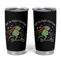 Portland Frog Protest Off To Fight Fascism Tumbler Cup Funny Christmas Gift - Wonder Print Shop