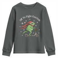 Portland Frog Protest Off To Fight Fascism Youth Sweatshirt Funny Christmas Gift - Wonder Print Shop