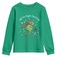 Portland Frog Protest Off To Fight Fascism Youth Sweatshirt Funny Christmas Gift - Wonder Print Shop