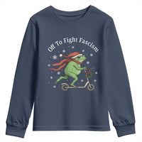 Portland Frog Protest Off To Fight Fascism Youth Sweatshirt Funny Christmas Gift - Wonder Print Shop