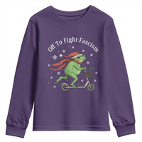Portland Frog Protest Off To Fight Fascism Youth Sweatshirt Funny Christmas Gift - Wonder Print Shop