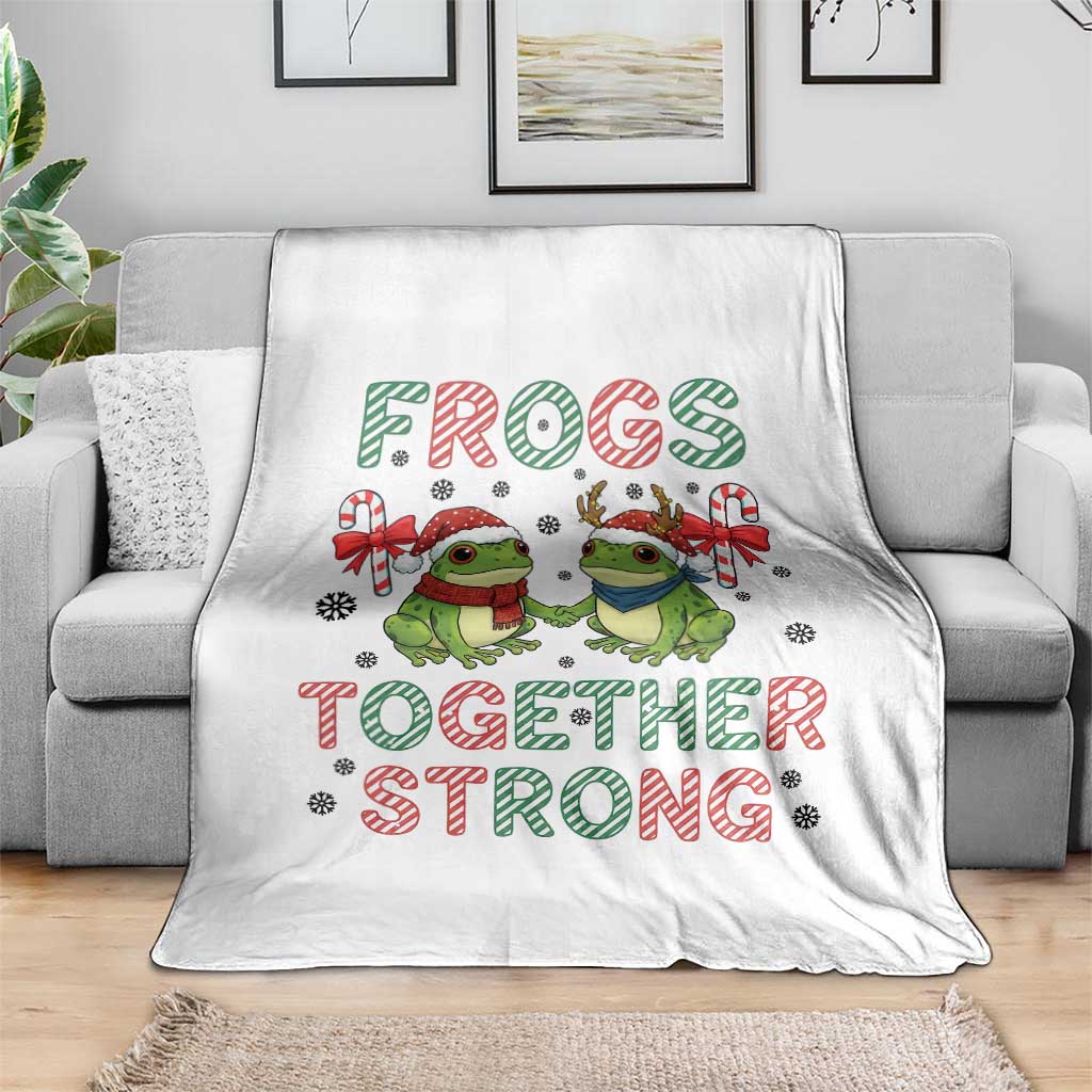 Frogs Together Strong Throw Blanket Funny Portland Christmas Resist Gift - Wonder Print Shop